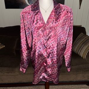 Vtg “Da Rue” Women Size 14 Blouse W/Polka Dots Designs